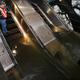 Shortly after Hurricane Sandy, Vice President of New York City Transit and Metropolitan Transit Authority (MTA) Joseph Leader inspects a flooded stairwell down to a subway platform at the South Ferry-Whitehall station in lower Manhattan, October 31, 2012.